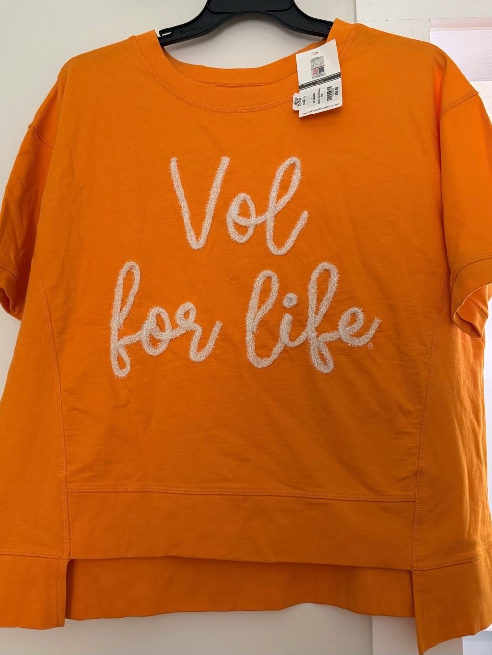 Stewart Simmons  'Vol for Life' Glitter Script Short Sleeve Boxy Tee